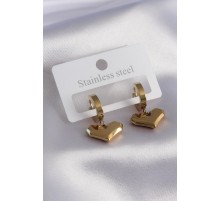 316L Çelik Gold Renk Kalp Model Kadın Küpe - TJ-BKP7460