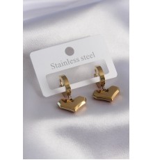 316L Çelik Gold Renk Kalp Model Kadın Küpe - TJ-BKP7460