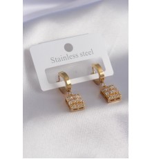316L Çelik Gold Renk Baget Kadın Küpe - TJ-BKP7464