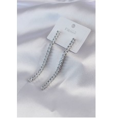 Gümüş Renk Zirkon Taşlı Kadın Küpe - TJ-BKP7465