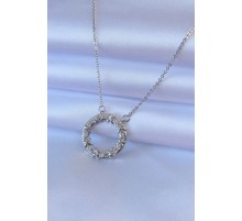 316L Çelik Gold Renk Zirkon Taşlı Xoxo Kadın Kolye - TJ-BKO7460