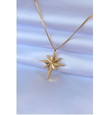 316L Çelik Gold Renk Kutup Yıldızı Model Kadın Kolye - TJ-BKO7463