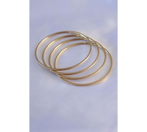 316L Çelik Gold Renk 4'lü Ajda Model 65 mm Çap Kadın Bilezik - TJ-BB5392