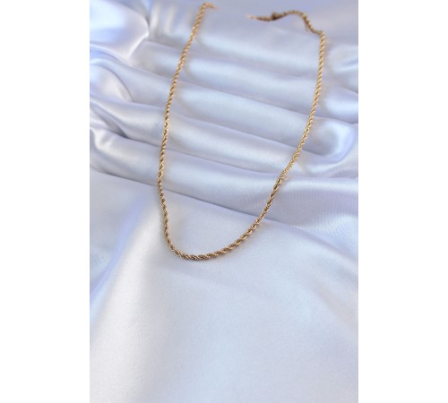 316L Çelik Gold Renk Burgu Model 45 cm Kadın Kolye - TJ-BKO7586