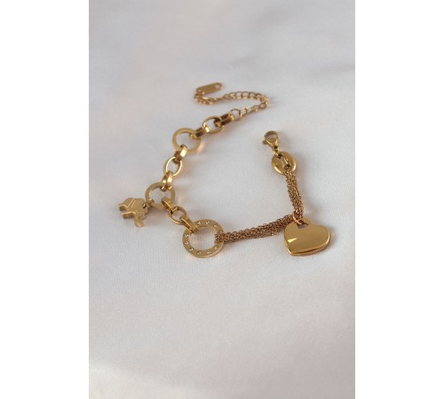 316L Çelik Gold Renk 2'li Zincir Model Zirkon Taş Detay Kadın Bileklik - TJ-BB5457 316L Çelik Gold Renk 2'li Zincir Model Zirkon Taş Detay Kadın Bileklik - TJ-BB5457