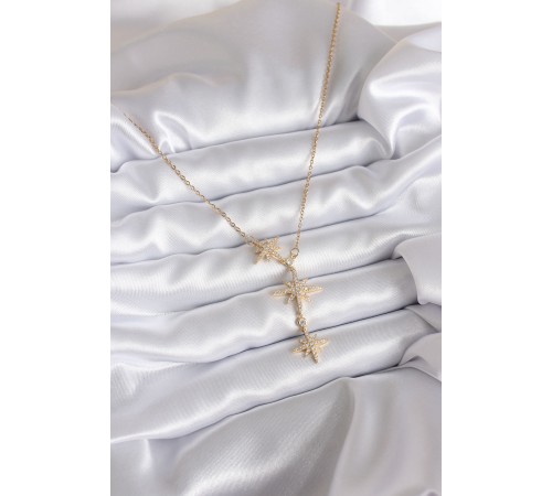 316L Çelik Zincir Gold Renk Zirkon Taşlı Kutup Yıldızı Model Kadın Kolye - TJ-BKO7814 316L Çelik Zincir Gold Renk Zirkon Taşlı Kutup Yıldızı Model Kadın Kolye - TJ-BKO7814
