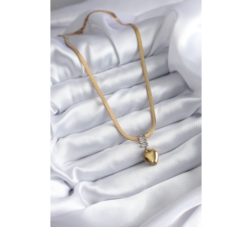 316L Çelik Gold Renk İtalyan Zincir Model Kalp Figür Nazar Boncuk Detay Kadın Kolye - TJ-BKO7925 316L Çelik Gold Renk İtalyan Zincir Model Kalp Figür Nazar Boncuk Detay Kadın Kolye - TJ-BKO7925