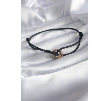 Siyah Renk Düğüm İp Model Çelik Mix Renk Halka Figür Kadın Bileklik - TJ-BB5655