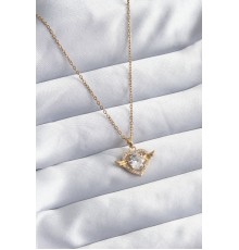 316L Çelik Gold Renk Zincir Zirkon Taşlı Kalp Model Kadın Kolye - TJ-BKO8005