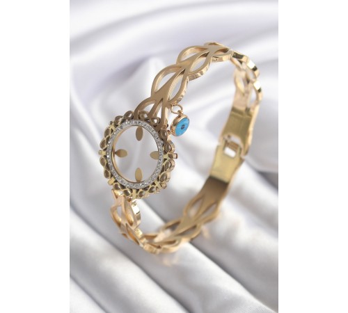316L Çelik Gold Renk Zirkon Taş Sonsuzluk Detay Çeyrek Altın Takılabilir Kadın Kelepçe - TJ-BB5763 316L Çelik Gold Renk Zirkon Taş Sonsuzluk Detay Çeyrek Altın Takılabilir Kadın Kelepçe - TJ-BB5763