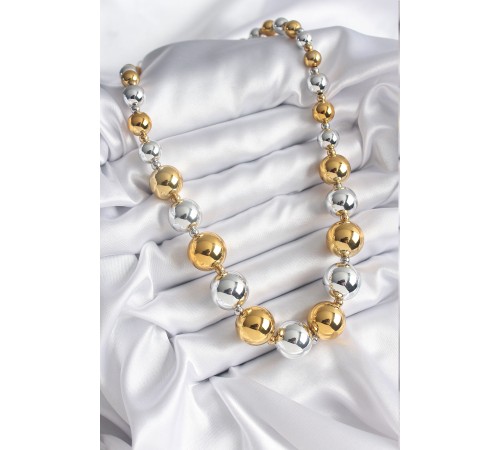 316L Çelik Gümüş Gold Renk Top Model Kadın Kolye - TJ-BKO8206 316L Çelik Gümüş Gold Renk Top Model Kadın Kolye - TJ-BKO8206