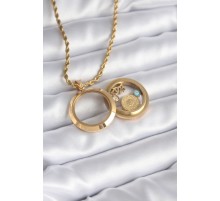 316L Çelik Gold Renk Açılabilir Fanus Model Kadın Kolye - TJ-BKO8235