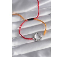Sarı Kırmızı İpli Gümüş Ay Yıldız Figür Unisex Model Bileklik - TJ-BB5809