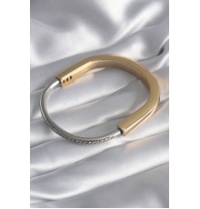 316L Çelik Gold Gümüş Renk Zirkon Taşlı Tiffany VIP Seri Kadın Kelepçe - TJ-BB5841