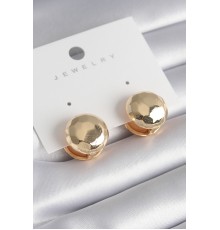Pirinç Gold Renk İşleme Detay Top Model Kadın Küpe - TJ-BKP8480