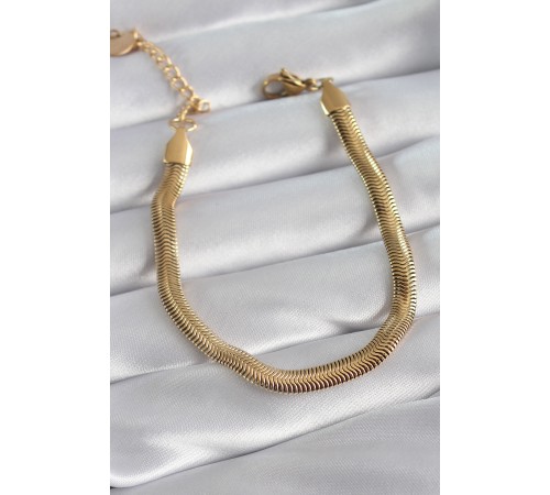 316L Çelik Gold Renk Kalın İtalyan Zincir Model Kadın Bileklik - TJ-BB5895 316L Çelik Gold Renk Kalın İtalyan Zincir Model Kadın Bileklik - TJ-BB5895