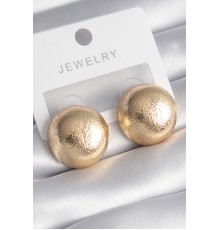 Pirinç Gold Renk İşleme Detay Top Model Kadın Küpe - TJ-BKP8543