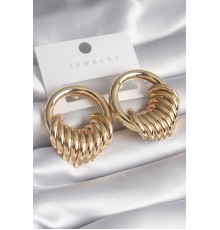 Pirinç Gold Renk Halka Sarmal Model Kadın Küpe - TJ-BKP8555