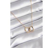 316L Çelik Gold Renk Geçmeli Kalp Model Kadın Kolye - TJ-BKO8315