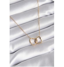 316L Çelik Gold Renk Geçmeli Kalp Model Kadın Kolye - TJ-BKO8315