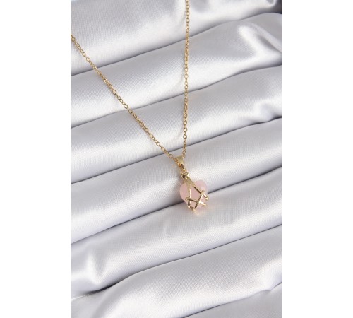 316L Çelik Gold Renk Pembe Kalp Model Kadın Kolye - TJ-BKO8317 316L Çelik Gold Renk Pembe Kalp Model Kadın Kolye - TJ-BKO8317
