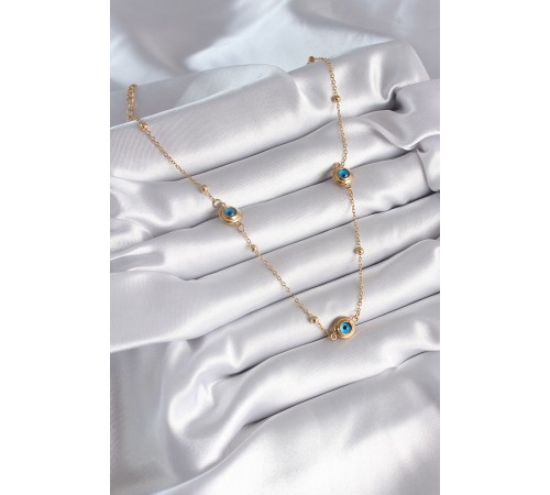 316L Çelik Gold Renk Nazar Boncuk Model Kadın Kolye - TJ-BKO8340 316L Çelik Gold Renk Nazar Boncuk Model Kadın Kolye - TJ-BKO8340