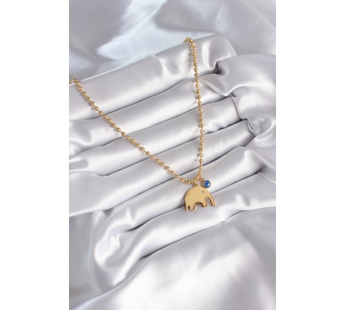 316L Çelik Gold Renk Top Zincir Model Fil Figür Nazar Boncuk Detay Kadın Kolye - TJ-BKO8342 316L Çelik Gold Renk Top Zincir Model Fil Figür Nazar Boncuk Detay Kadın Kolye - TJ-BKO8342