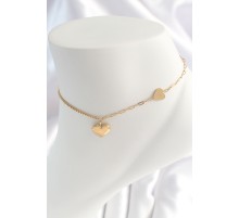 316L Çelik Gold Renk Kalp Model Kadın HalHal - TJ-HH1526