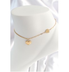316L Çelik Gold Renk Kalp Model Kadın HalHal - TJ-HH1526