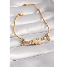 316L Çelik Gold Renk Fil Figür Kadın Bileklik - TJ-BB5956