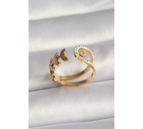 316L Çelik Gold Renk Zirkon Taşlı Yaprak Model Kadın Yüzük - TJ-BYK3092 316L Çelik Gold Renk Zirkon Taşlı Yaprak Model Kadın Yüzük - TJ-BYK3092