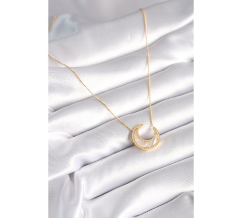 316L Çelik Gold Renk Beyaz Sedefli Hilal Model Kadın Kolye - TJ-BKO8362 316L Çelik Gold Renk Beyaz Sedefli Hilal Model Kadın Kolye - TJ-BKO8362