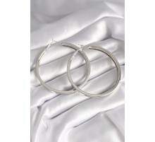 Pirinç Gümüş Renk Halka Model Kadın Küpe - TJ-BKP8703