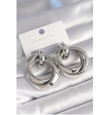 Pirinç Gümüş Renk Sarmal Halka Model Kadın Küpe - TJ-BKP8720