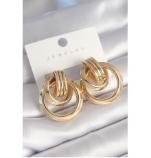 Pirinç Gold Renk Halka Model Kadın Küpe - TJ-BKP8723