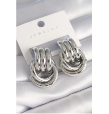 Pirinç Gümüş Renk Sarmal Model Kadın Küpe - TJ-BKP8726