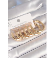 Pirinç Gold Renk Halka Model Kadın Küpe Seti - TJ-BKP8787
