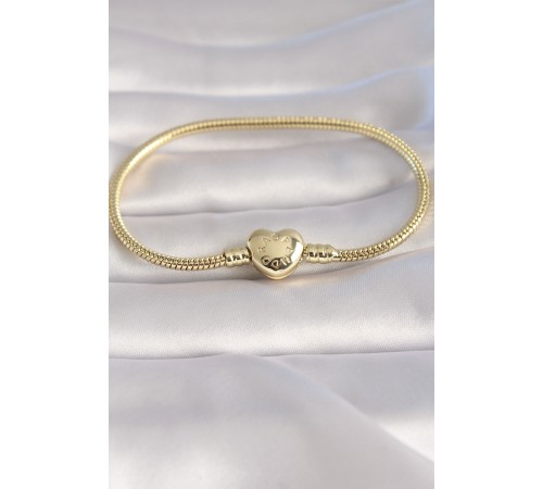 Pirinç Gold Renk Kalp Model İşleme Detay Charm Model Kadın Bileklik - TJ-BB5986 Pirinç Gold Renk Kalp Model İşleme Detay Charm Model Kadın Bileklik - TJ-BB5986