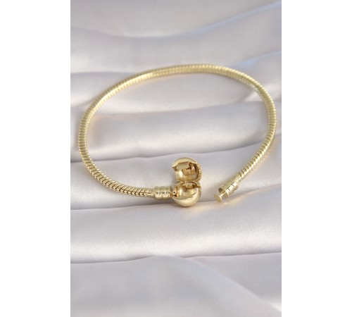 Pirinç Gold Renk İşleme Detay Charm Model Kadın Bileklik - TJ-BB5988