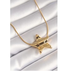 316L Çelik Gold Renk Yıldız Model Kadın Kolye - TJ-BKO8450