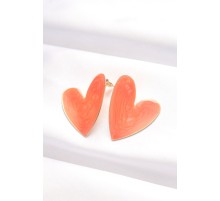 Turuncu Renk Mineli Kalp Küpe - TJ-BKP8842