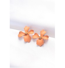 Turuncu Renk Taşlı Çiçek Küpe - TJ-BKP8851