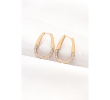 Pirinç Gold Renk Taşlı Küpe - TJ-BKP8888