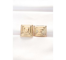 Pirinç Gold Renk Kare Form Küpe - TJ-BKP8879