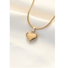 316L Çelik Gold Renk Kalp Kolye - TJ-BKO8510