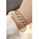 Vip Seri Pirinç Ortası Zirkon Taşlı Gold Renk Gurmet Bileklik - TJ-BB6048