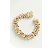 Vip Seri Pirinç Zirkon Taşlı Gold Renk Gurmet Bileklik - TJ-BB6051
