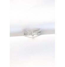 Kıvrım Model Silver Renk Zirkon Taşlı Ayarlanabilir Yüzük - TJ-BYK3106
