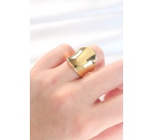 Gold Renk Ayarlanabilir Kavisli Ayna Yüzük - TJ-BYK3115