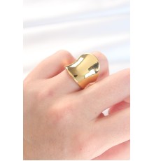 Gold Renk Ayarlanabilir Kavisli Ayna Yüzük - TJ-BYK3115